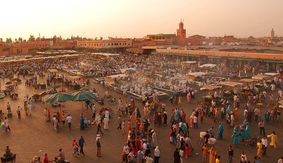 La place Jemaa El Fna, passage incontournable de Marrakech....